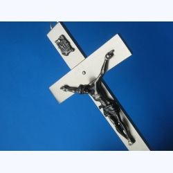 Krzyż metalowy mosiądz 14 cm